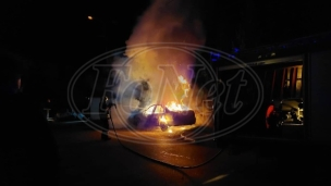 Zapaljen auto u Leposaviću