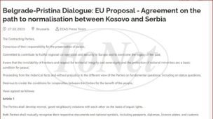 Tekst predloga za Kosovo