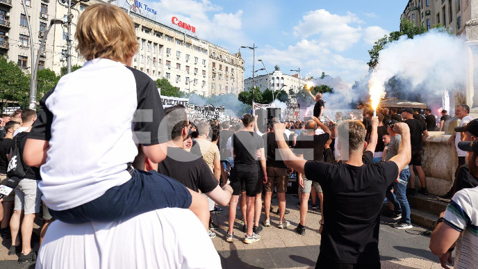 Protest navijača Partizana 