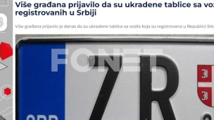 Krađa srpskih tablica 