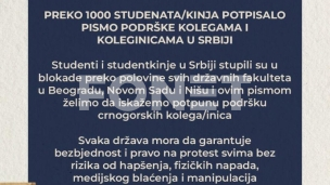 Podrška studenata iz Crne Gore