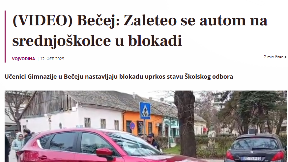 Zaleteo se autom na učenike