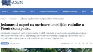Jedanaesti napad na novinare