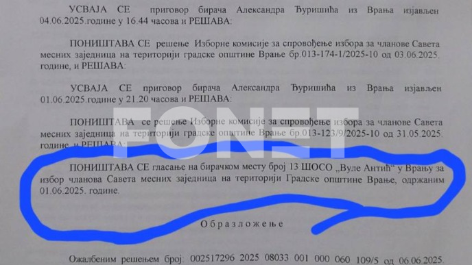 Sud poništio izbore za MZ