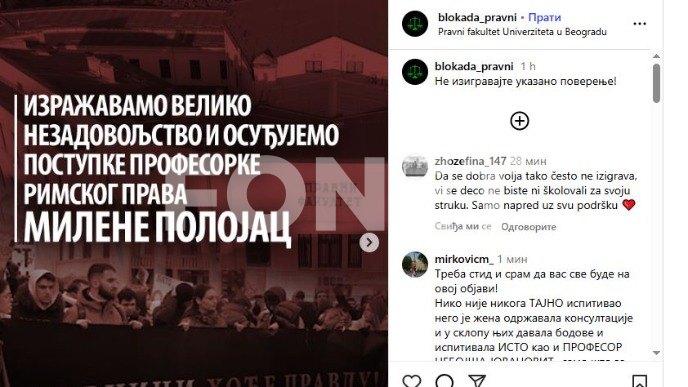 Osuda postupka profesorke 