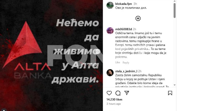Nećemo da živimo u Alta državi