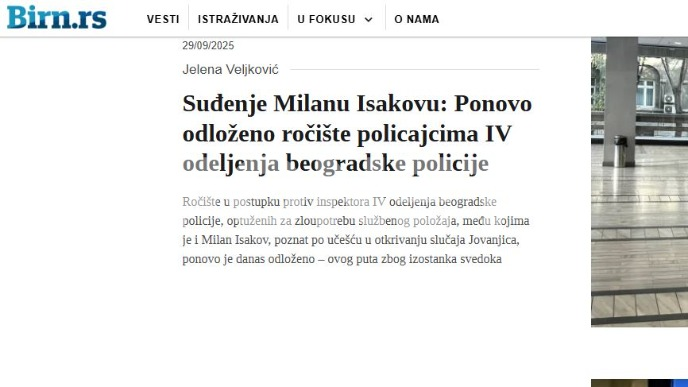 Odloženo ročište policajcima