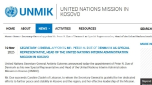 Peter Due na čelu UNMIK