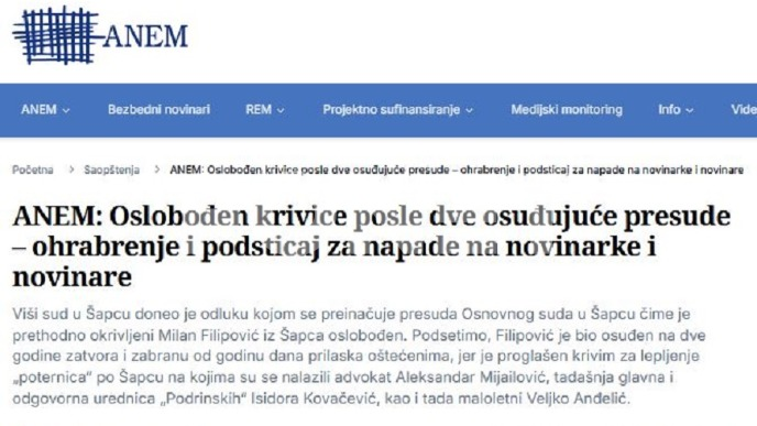 Oslobođen u slučaju Podrinske