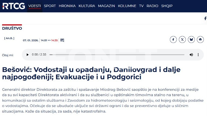 Najkritičnije u Danilovgradu