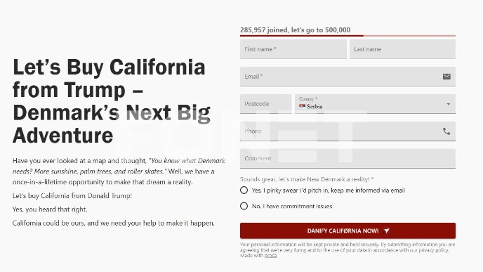 Danska da kupi Kaliforniju