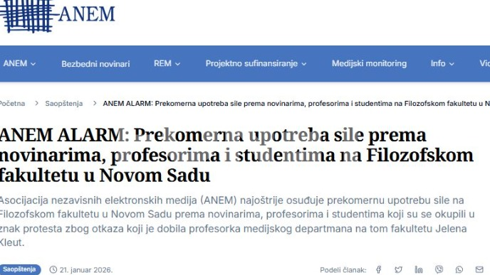 Osuda nasilja u Novom Sadu