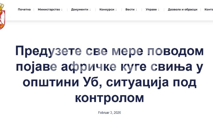 Afrička kuga svinja u Ubu