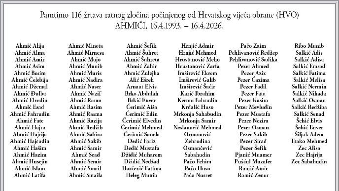 Sećanje na žrtve Ahmića 