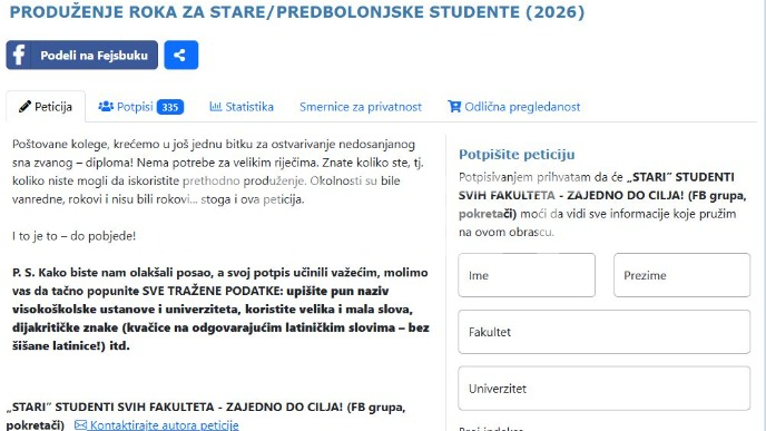 Predbolonjci traže novi rok