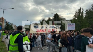 Protest ispred Mašinske škole