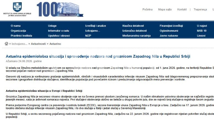 Nema zaraženih od groznice 