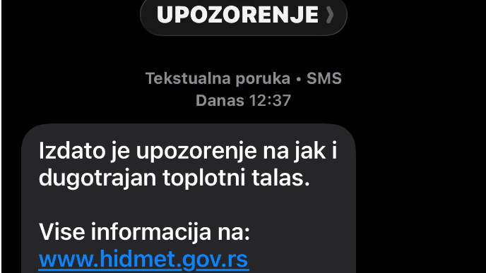 Hitne SMS informacije